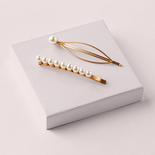 Jeweled Pearl Bobby Pins Set