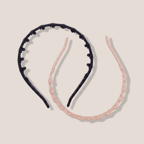90's Icon Flexible Zig Zag Headband Set on a beige background