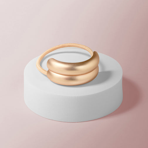 Brilliant Double Cuff Arched Metal Hair Tie