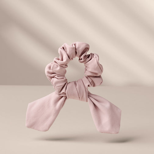 Bow Pose Ribbon Knotted Scrunchie - Blush