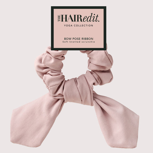 Bow Pose Ribbon Knotted Scrunchie - Blush