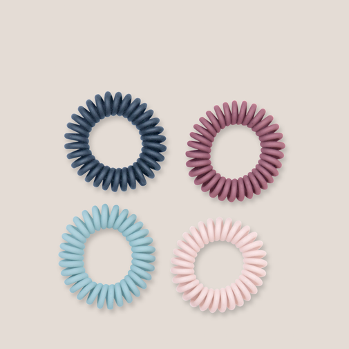 Soft Touch Loop Spiral Hair Ties Set - Pastel