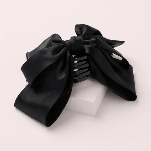 Old Money Satin Bow Claw Clip