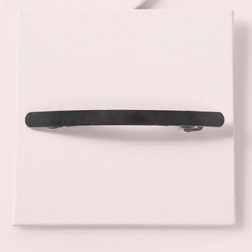 Brushed Baguette Metal Barrette - Gunmetal