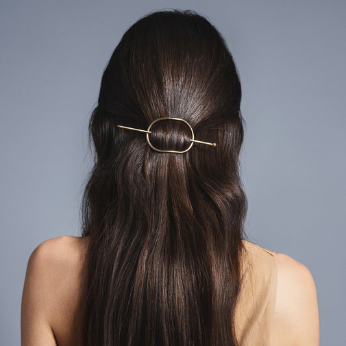 Hoop & Pin Barrette - Gold
