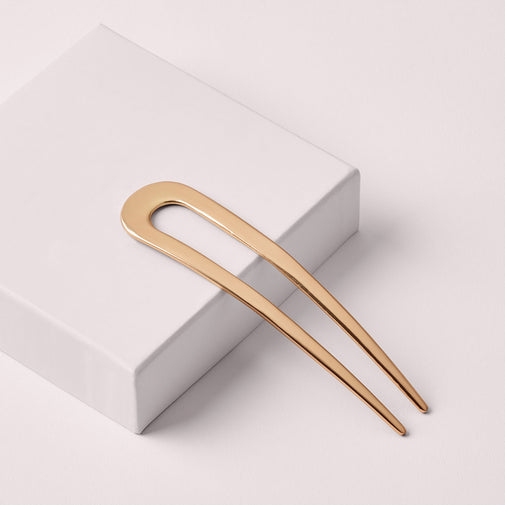 Sleek Chignon French Hair Pin - Gold