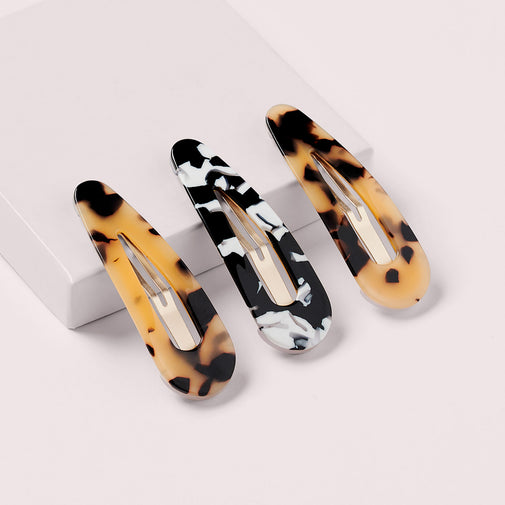 Snap Triangles Hair Clips Set - Tortoise