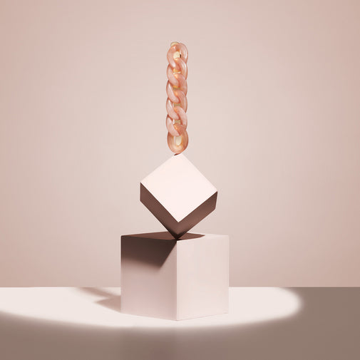 Marble Link Chain Baguette Barrette - Champagne