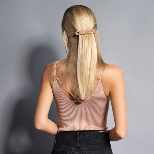 Marble Link Chain Baguette Barrette - Champagne