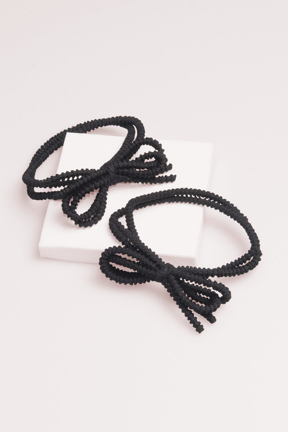 Black Knotted Bow Hair Tie Set 2 Pack