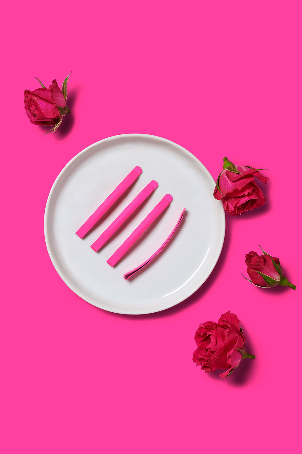 Fuchsia Pink Bobby Pin Set - 4 Pack