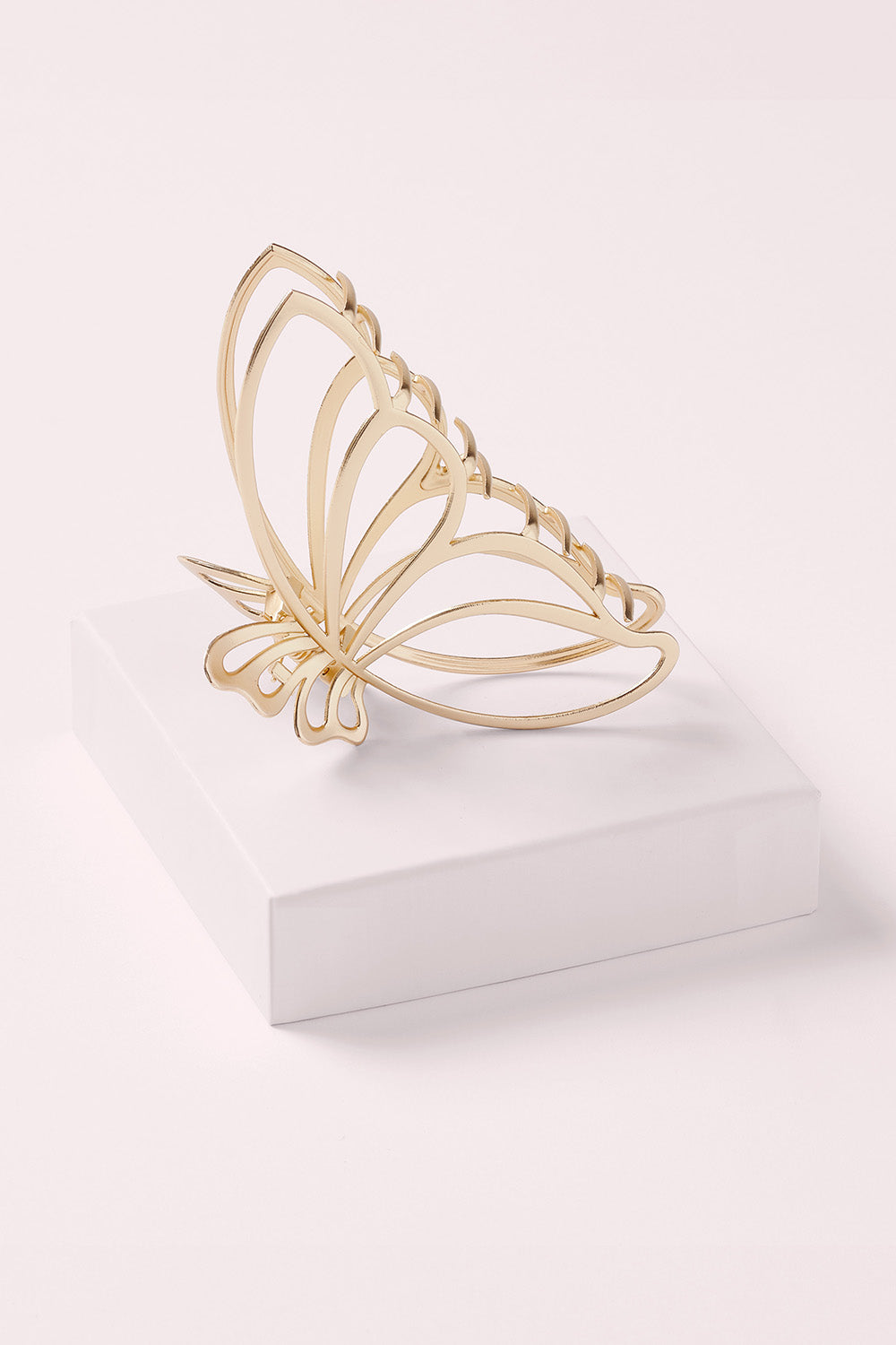 gilded wing gold metal butterfly hair claw clip on white box