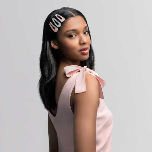 Snap Triangles Matte Hair Clips Set - Pastel