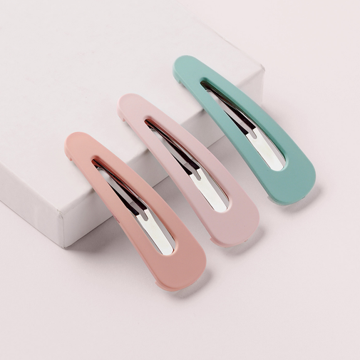 Snap Triangles Matte Hair Clips Set - Pastel