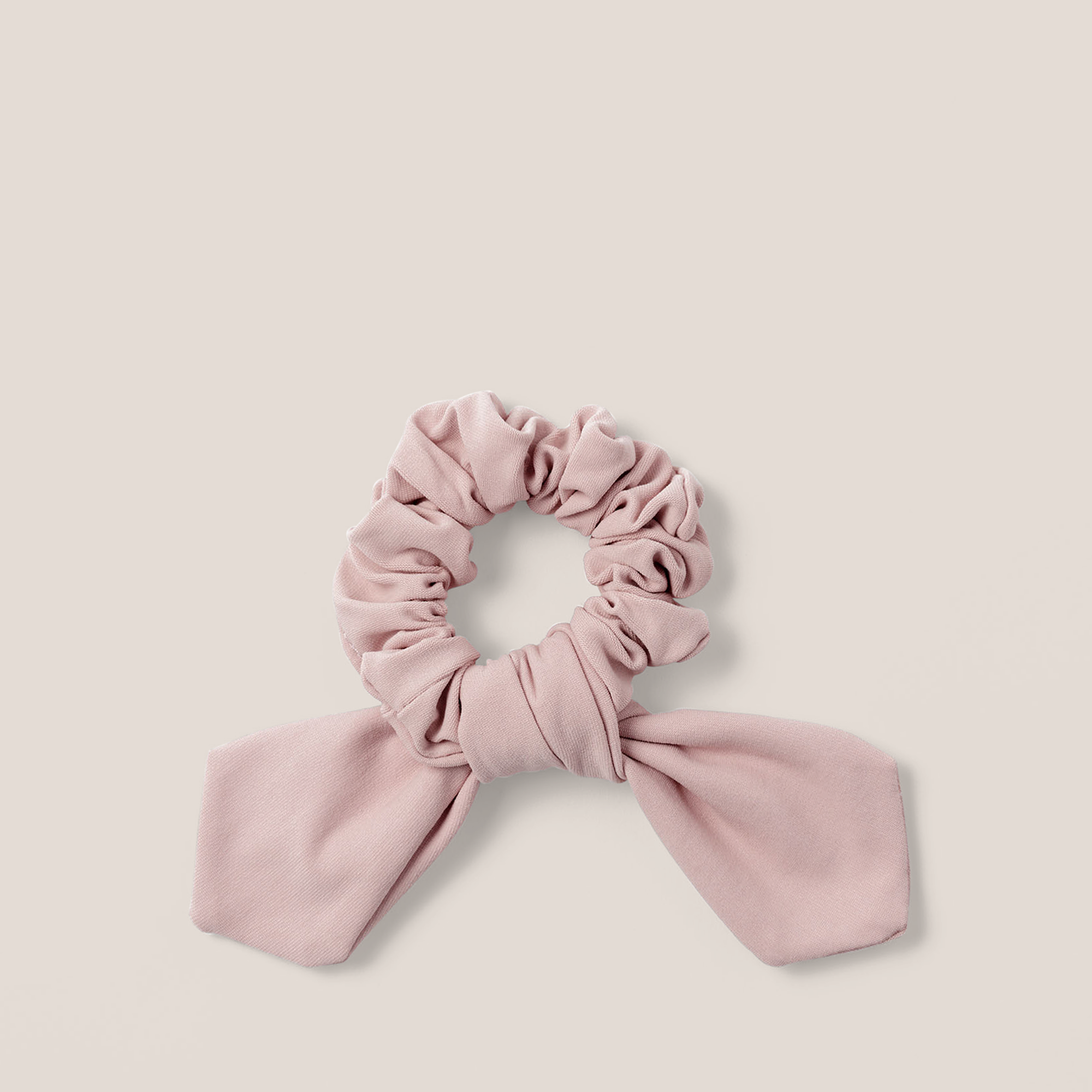 Bow Pose Ribbon Knotted Scrunchie - Blush