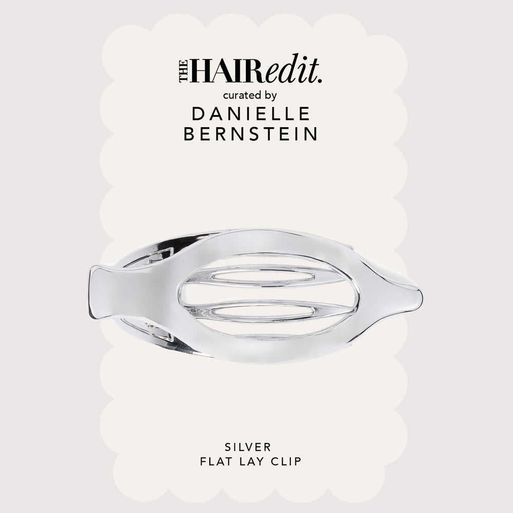 The Hair Edit Silver Flat Lay Claw Clip front of packaging10