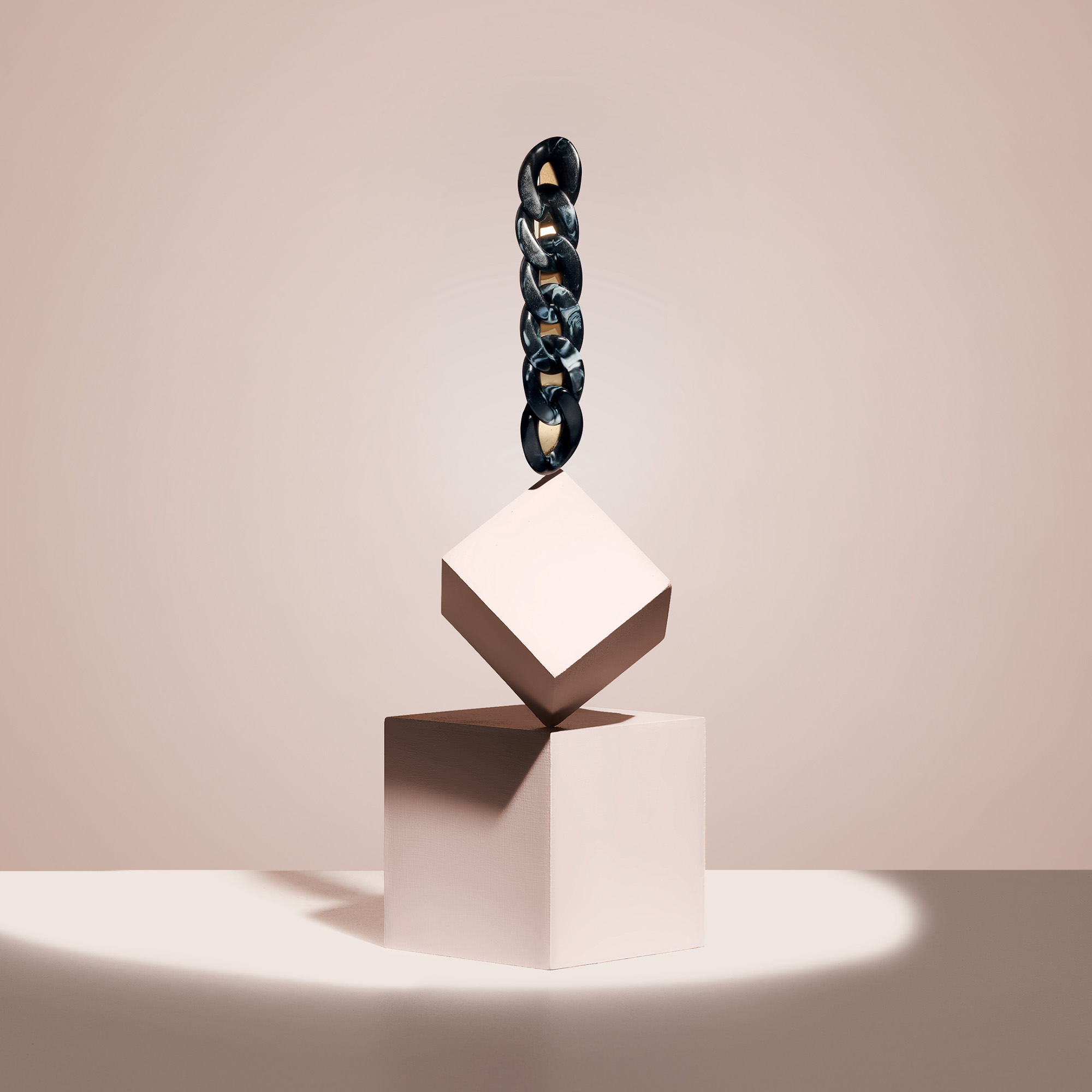 Marble Link Chain Baguette Barrette - Black5