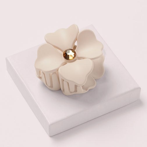 Camellia Rhinestone Flower Claw Clip