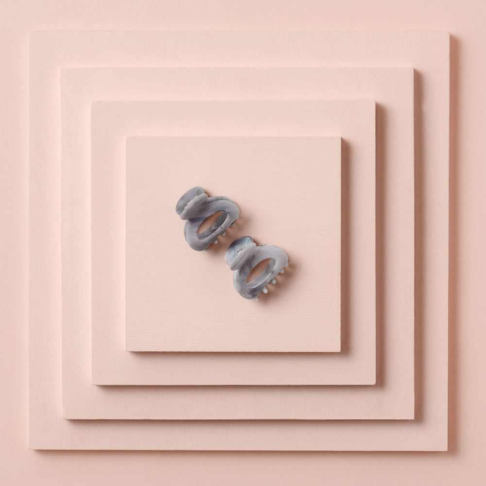 Petite Marble Triangle Claw Clips Set5