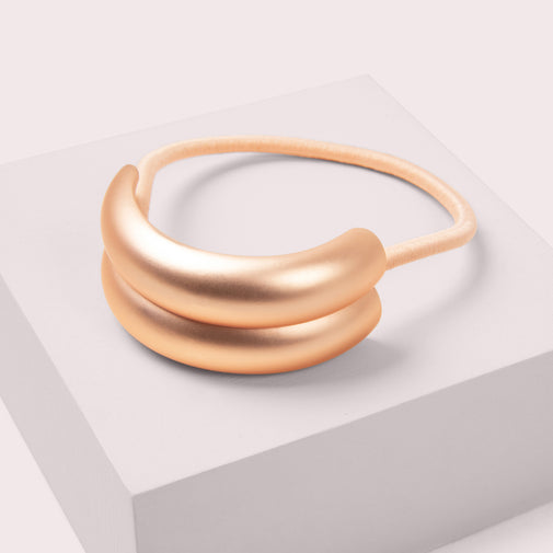 Brilliant Double Cuff Arched Metal Hair Tie