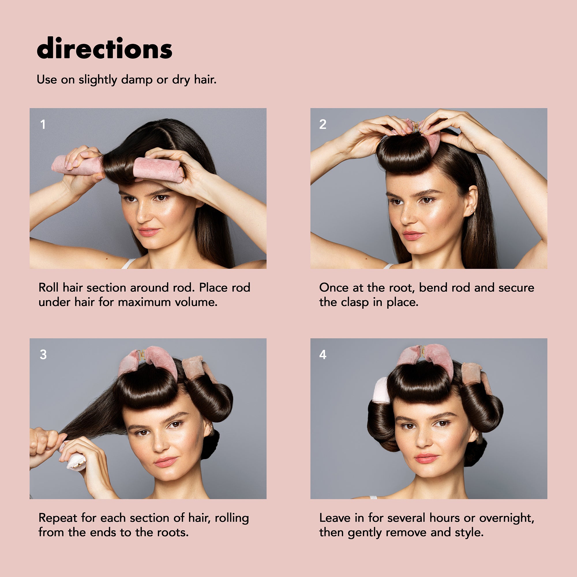 Heatless Volumizing Hair Rods 4-Pack5