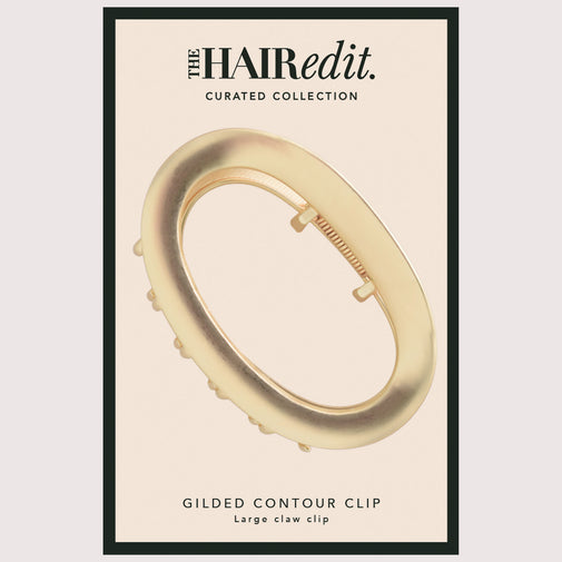 The Hair Edit Gilded Contour Claw Clip front of packaging