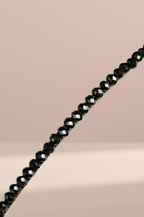 The Hair Edit Midnight Star Crystal Chaplet Slim Beaded Headband close up 