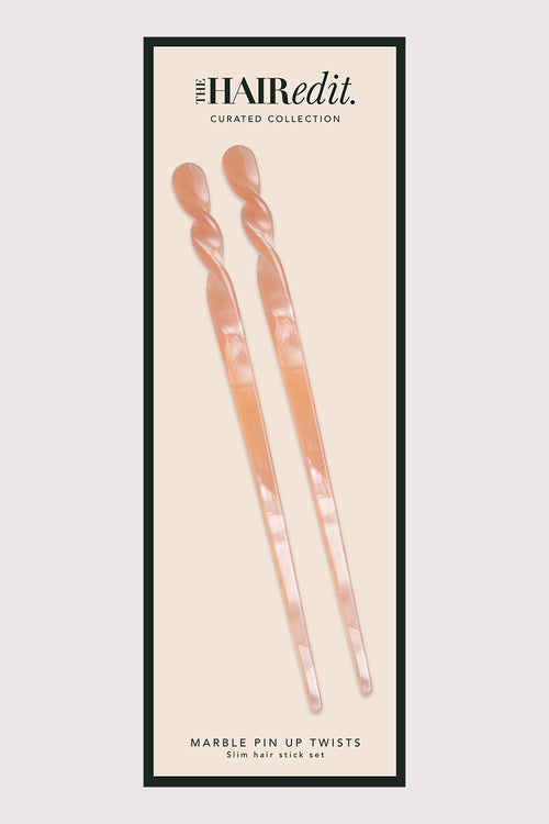 the hair edit marble pin up twist hair sticks in packaging
