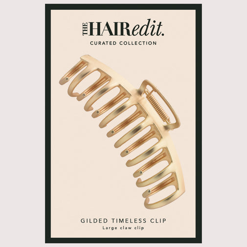 The Hair Edit Gilded Timeless Claw Clip front of packaging