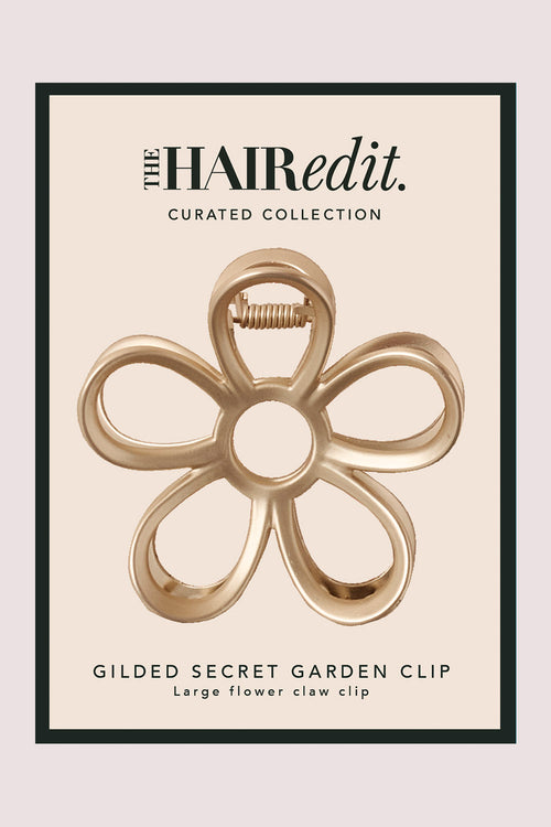 Gilded Secret Garden Flower Claw Clip packaging