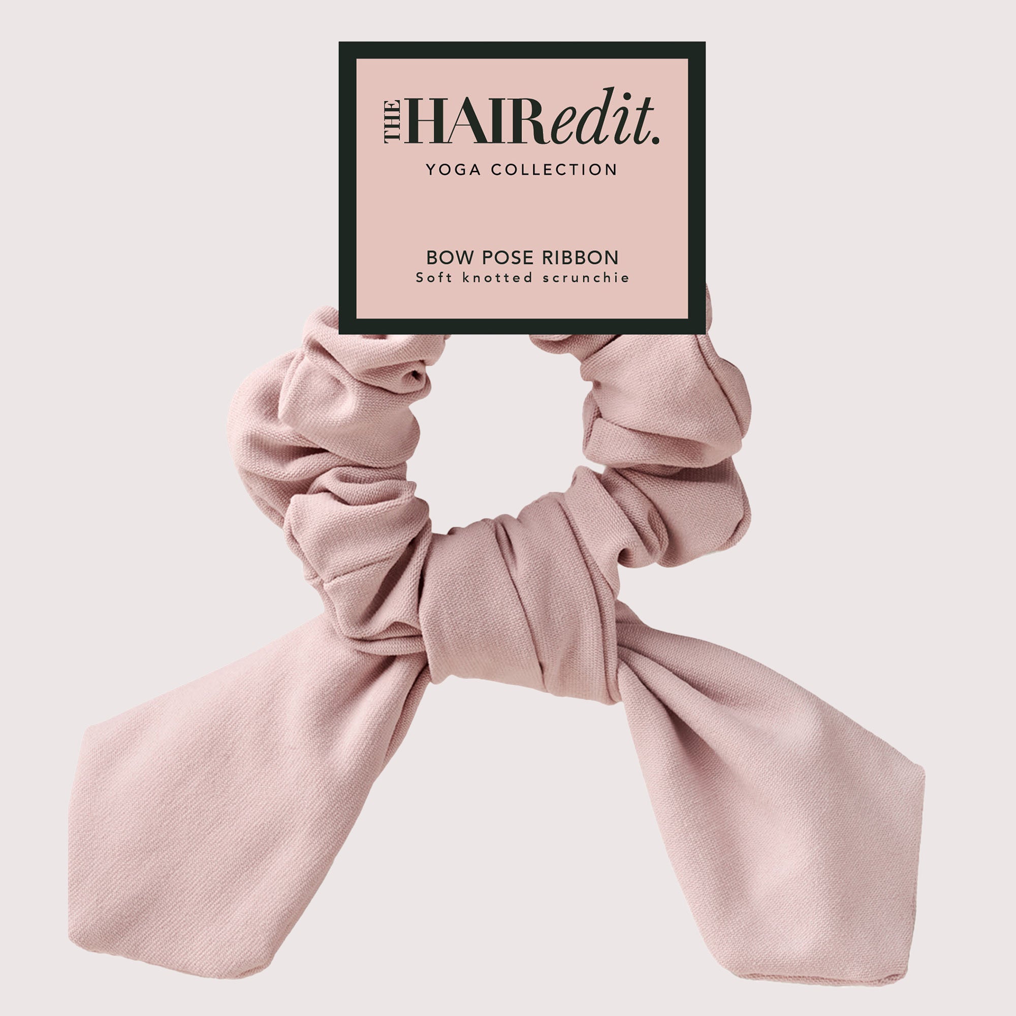 Bow Pose Ribbon Knotted Scrunchie - Blush5