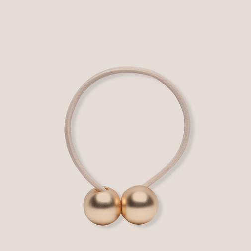 Orb Duo Dual-Sphere Metal Hair Tie - Gold