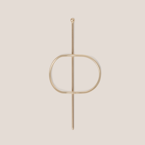 Hoop & Pin Barrette - Gold