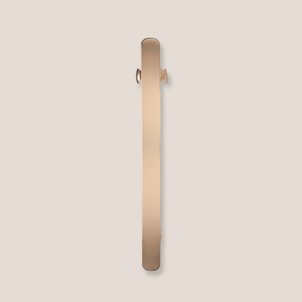 Brushed Baguette Metal Barrette - Gold1