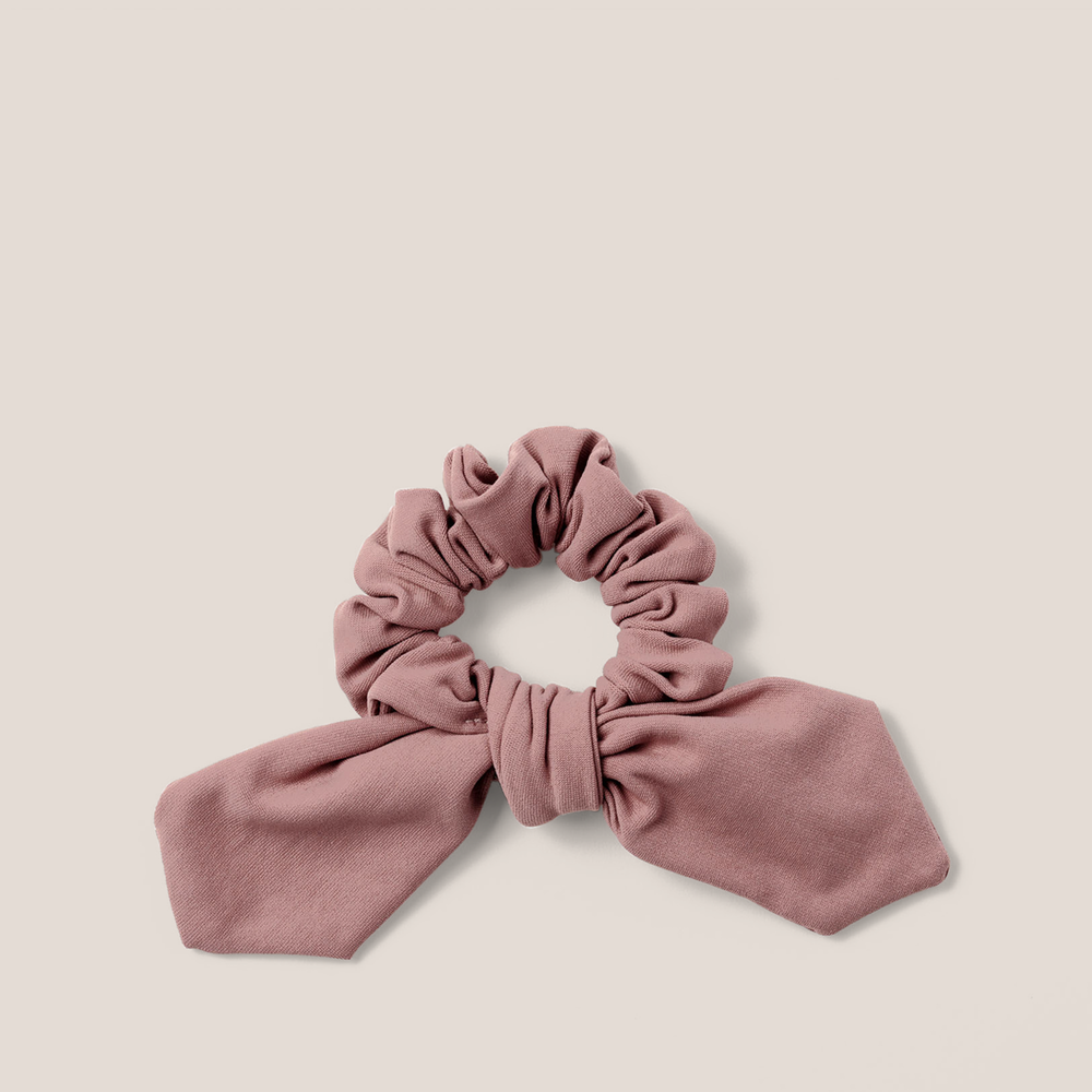Bow Pose Ribbon Knotted Scrunchie - Mauve1