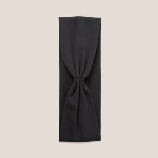 Lotus Band Soft Pleated Headband - Black