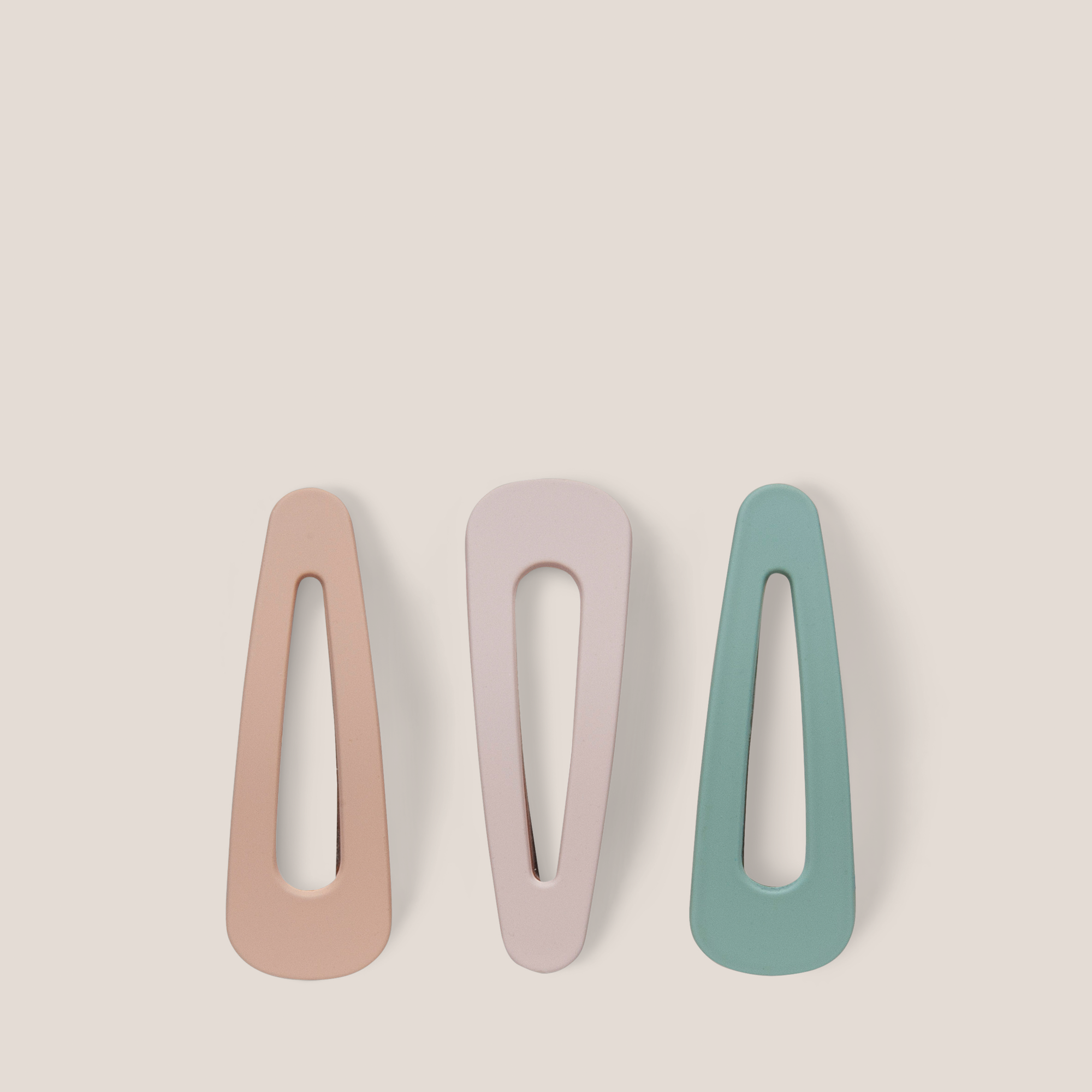 Snap Triangles Matte Hair Clips Set - Pastel1