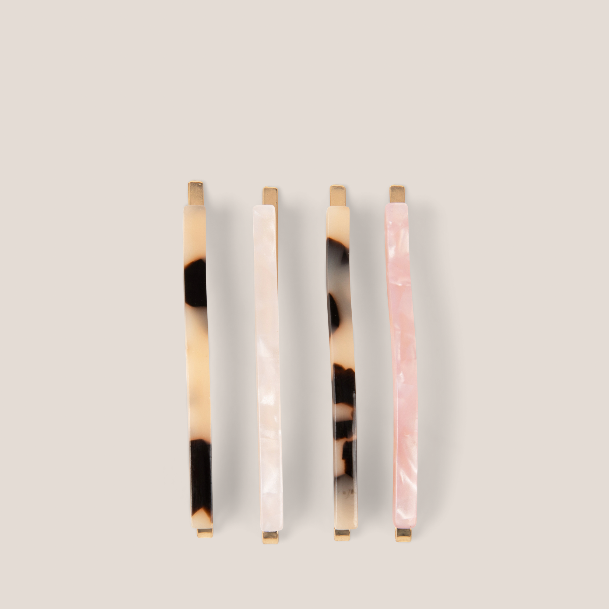 Marble Slim Bobby Pins Set - Multi-Color1