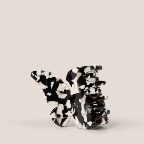 Papillon Butterfly Claw Clip - Black Marble