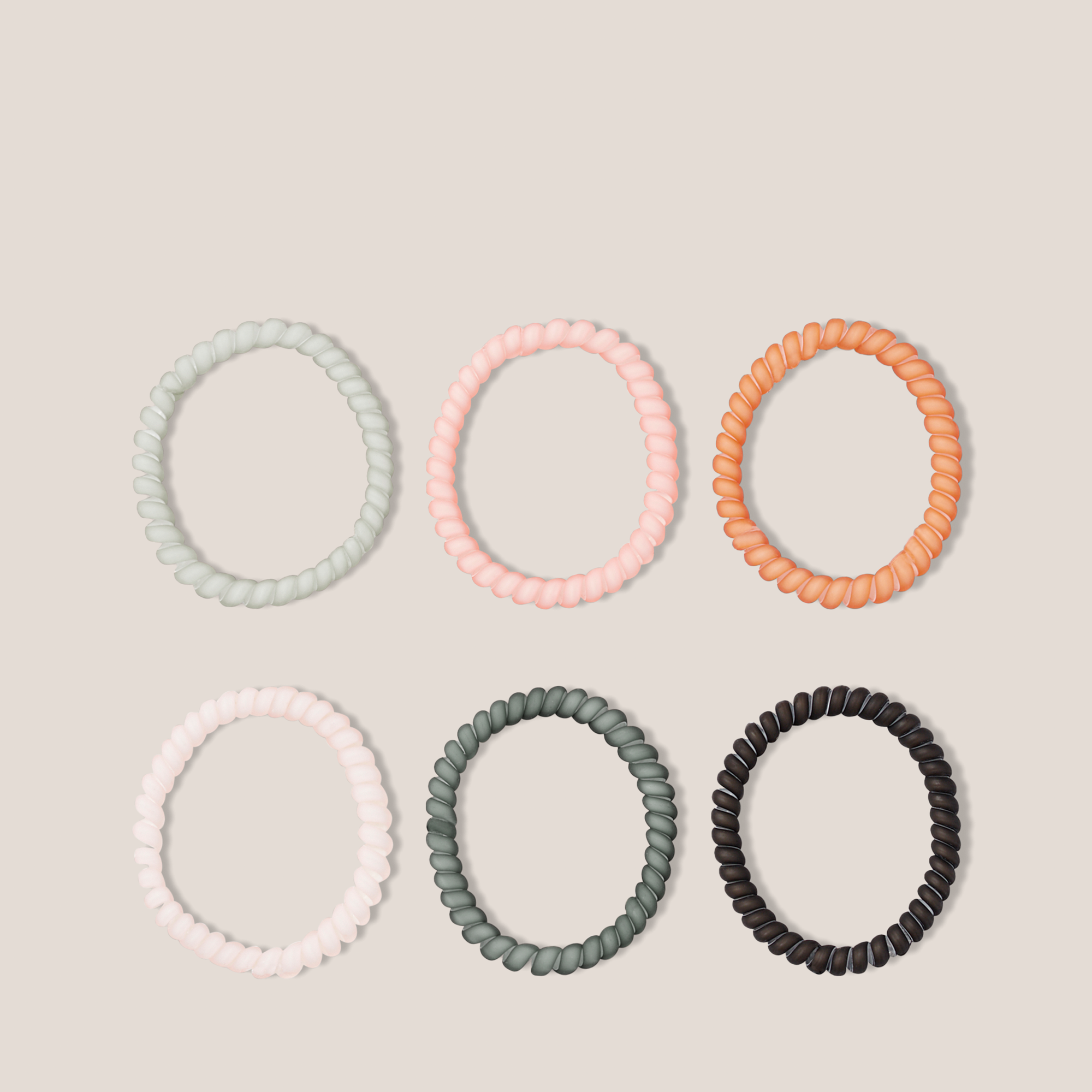 Jelly Loops Slim Spiral Hair Ties Set1