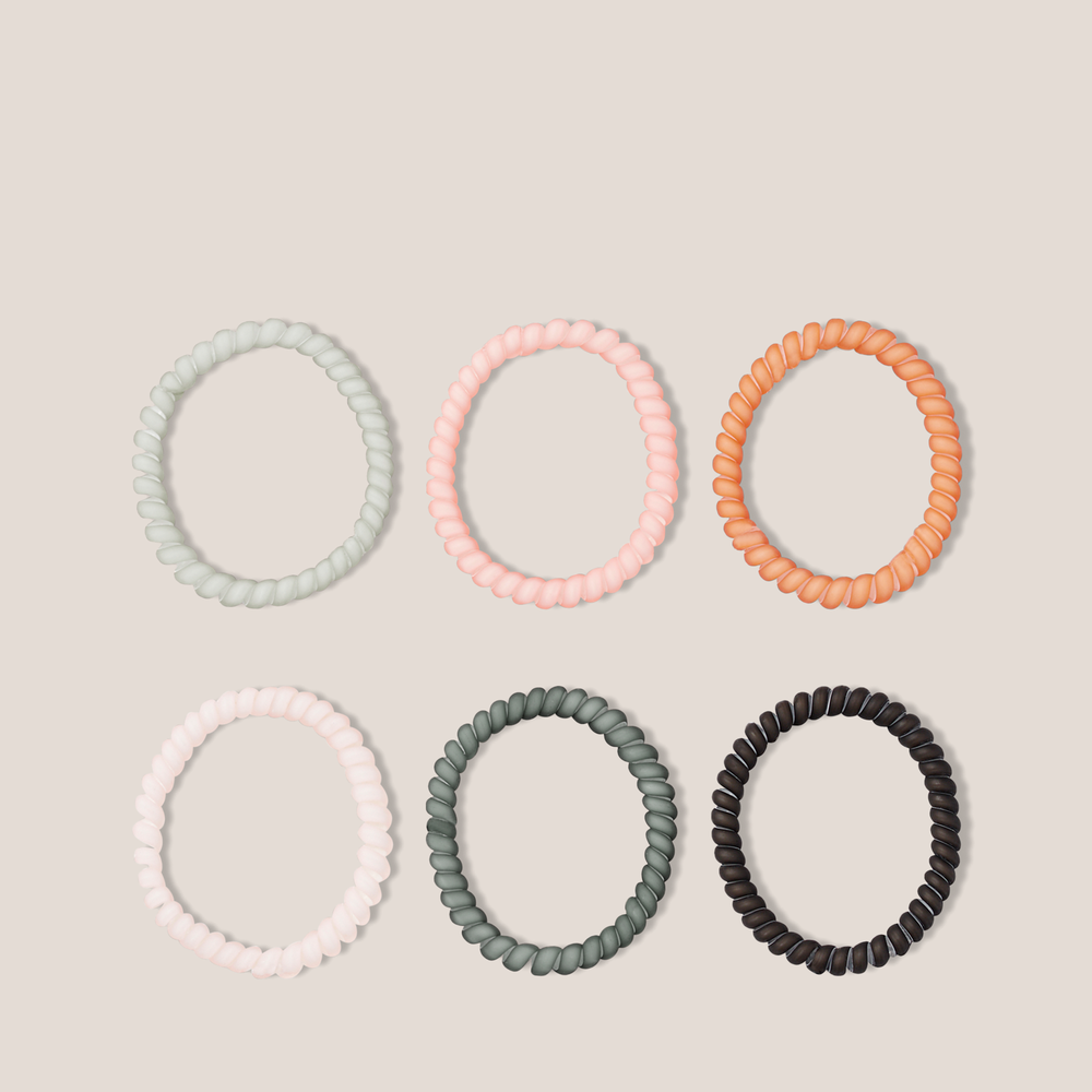 Jelly Loops Slim Spiral Hair Ties Set1