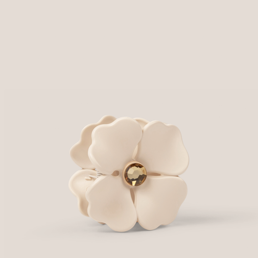 Camellia Rhinestone Flower Claw Clip
