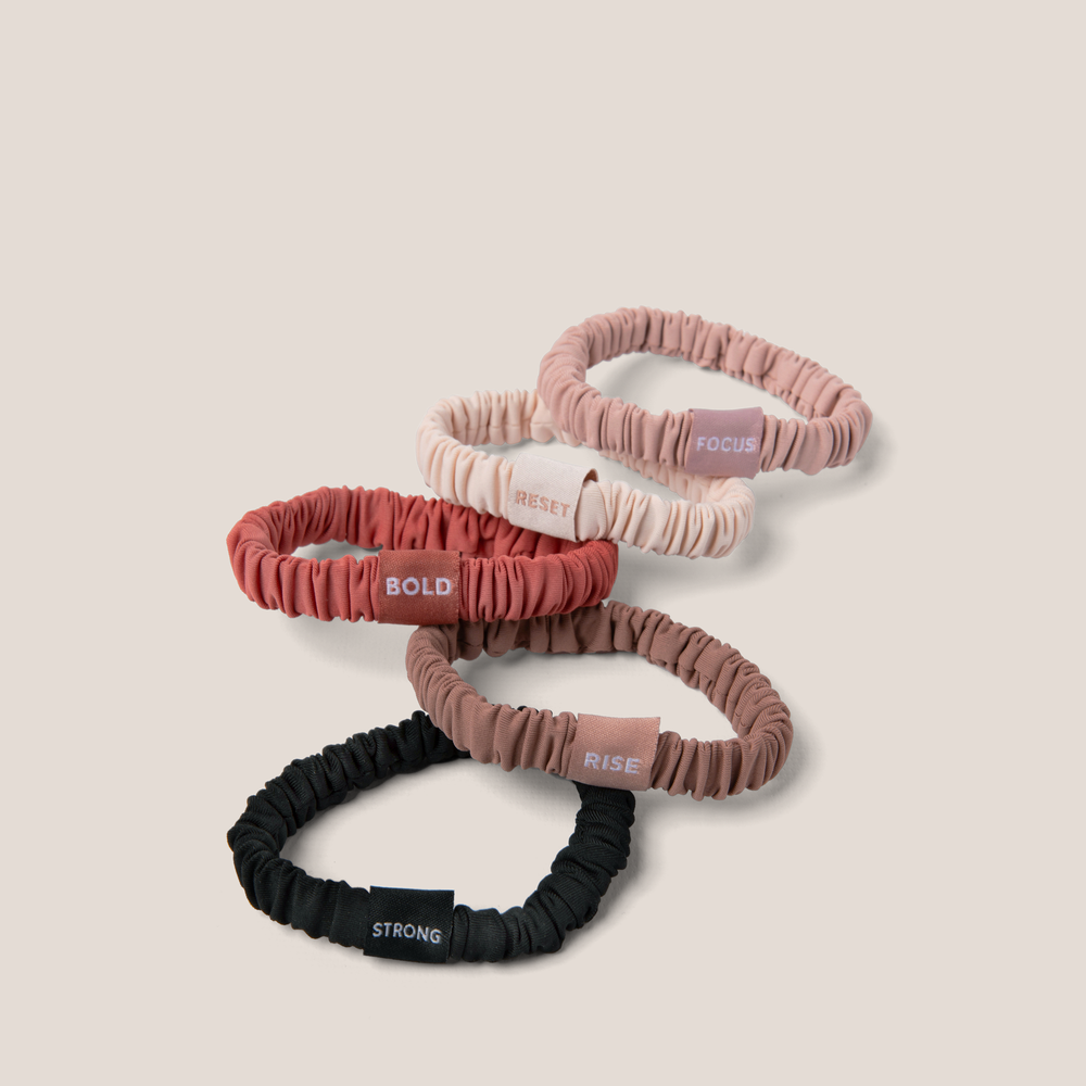 Affirmation Ribbons Skinny Scrunchies Set1