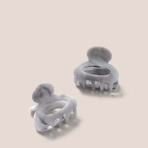 Petite Marble Triangle Claw Clips Set