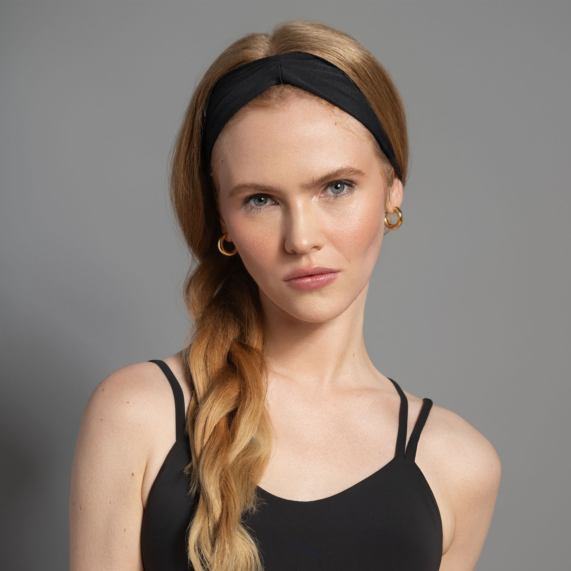 Lotus Band Soft Pleated Headband - Black3