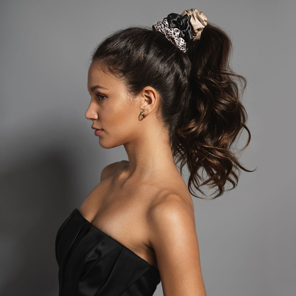 Grand Ruched Ribbon Scrunchies Set4
