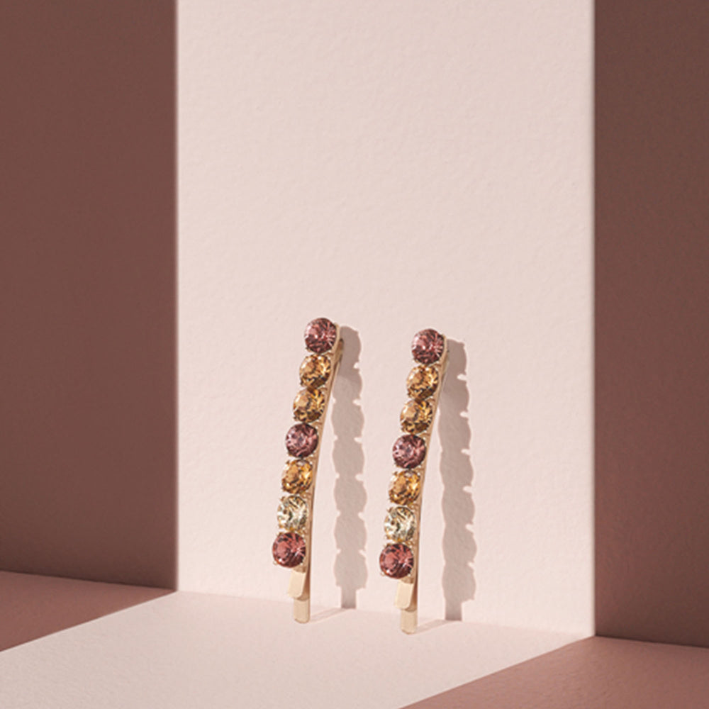 Glow On & Sparkle Rhinestone Bobby Pins Set5