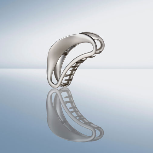 Sculpted Silver Claw Clip
