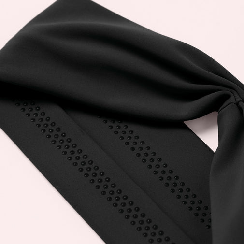 Lotus Band Soft Pleated Headband - Black