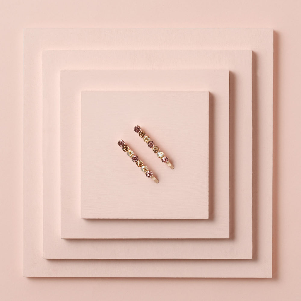 Glow On & Sparkle Rhinestone Bobby Pins Set6